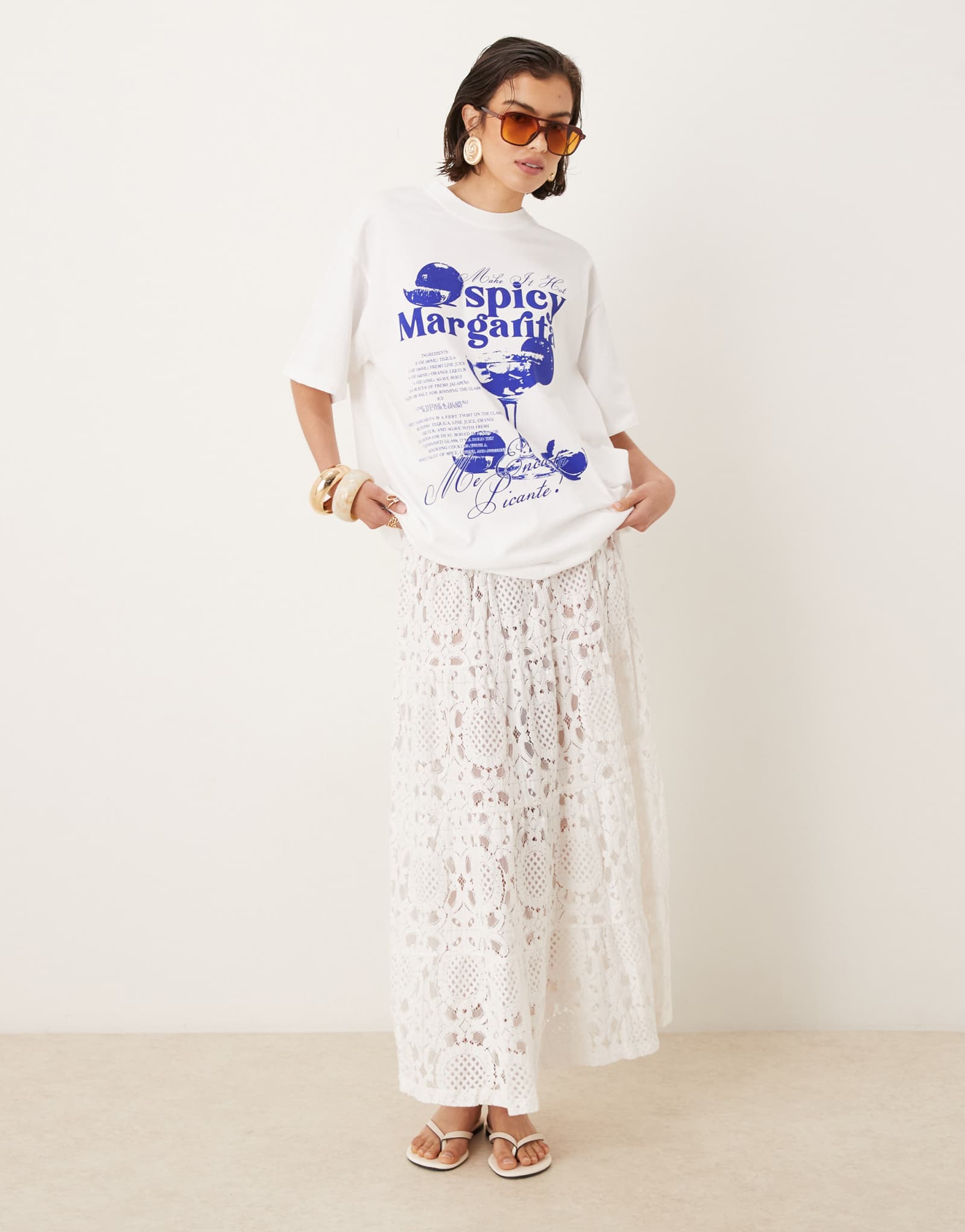 Многослойная кружевная юбка макси премиум-класса ASOS DESIGN из текстурированного кружева белого цвета