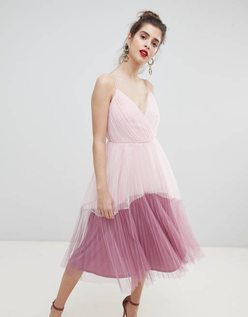 Tulle cami 2025 midi dress