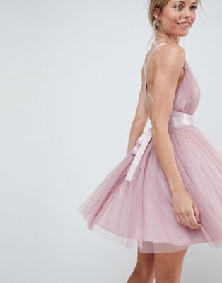 asos pink prom dress