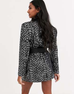 asos sequin blazer dress