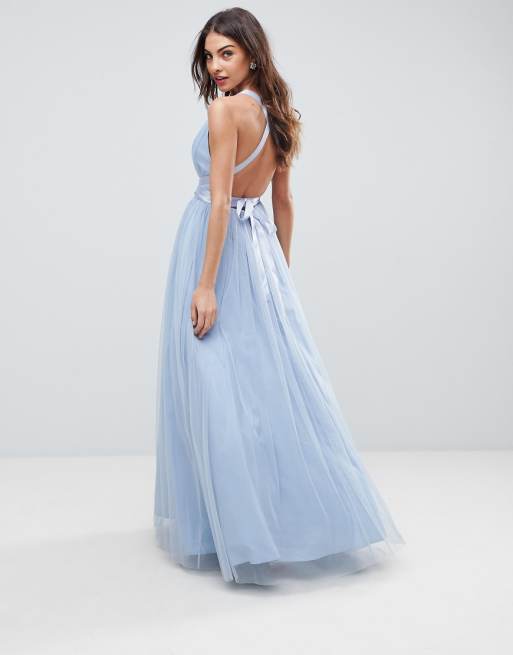 ASOS DESIGN Premium Vestito lungo da cerimonia in tulle ASOS DESIGN Premium Vestito lungo da cerimonia in tulle