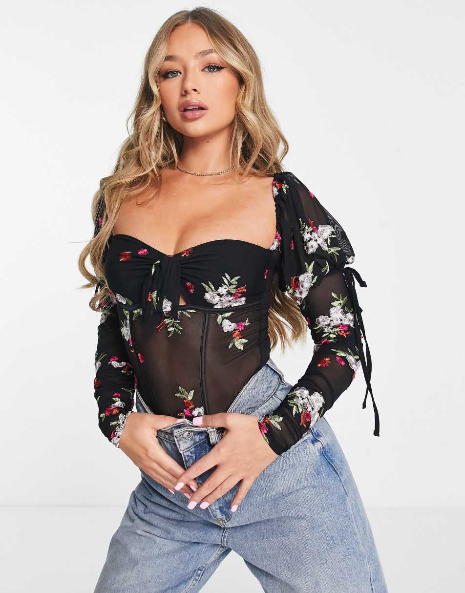 Volume Sleeve Corset Top