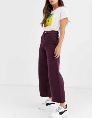 purple wide leg jeans