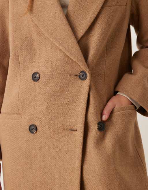 ASOS DESIGN premium wool dad coat in camel ASOS