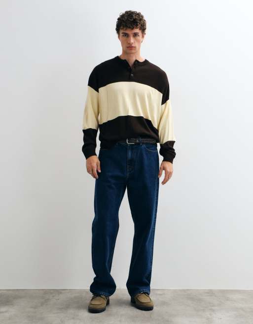 ASOS DESIGN prenda de punto extragrande con cuello panadero en marrón, 3 de 9
