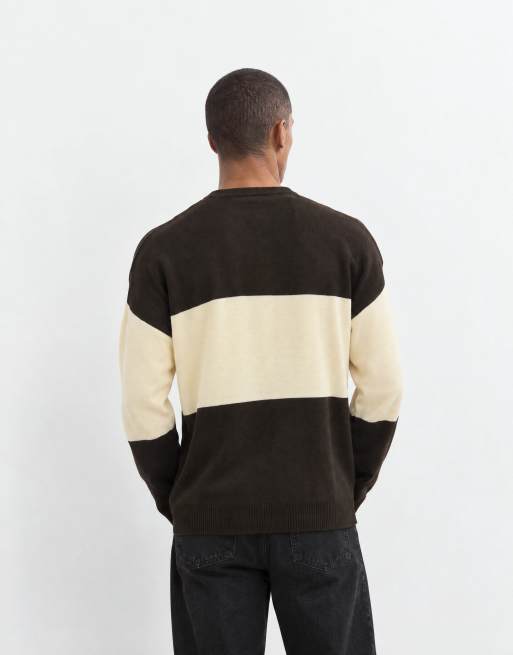 ASOS DESIGN prenda de punto extragrande con cuello panadero en marrón, 7 de 9