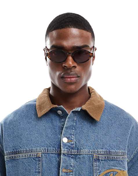 ASOS DESIGN preppy oval in tort with burgundy lens - view 1
