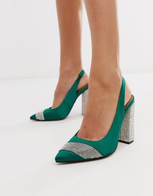 green block heel shoes