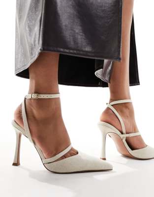 ASOS DESIGN Present high heeled shoes in natural fabrication-Neutral