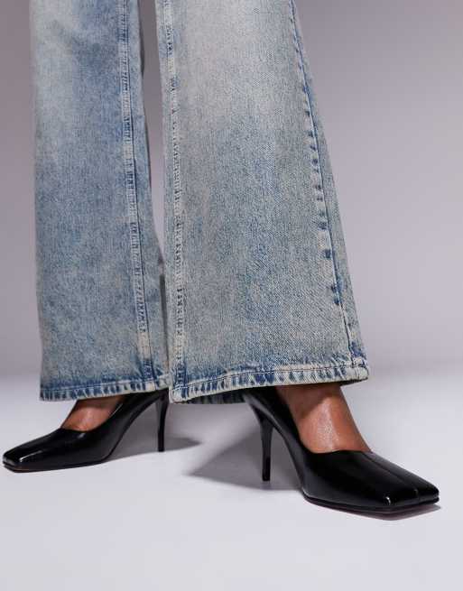 ASOS DESIGN - Presley - Højhælede pumps med firkantet tå i sort
