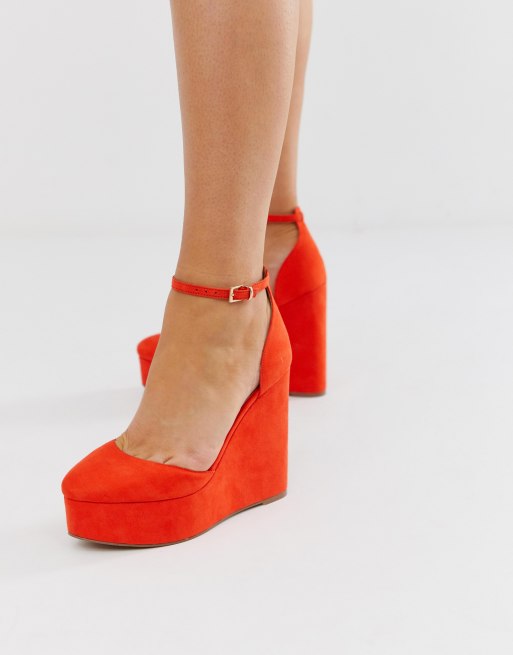 ASOS Design Pressure Chaussures compens es Rouge