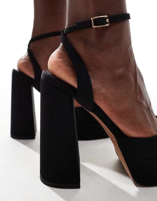 ASOS DESIGN – Pressure – Czarne buty na wysokim obcasie i platformie, 3 z 4
