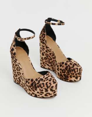 leopard skin wedges