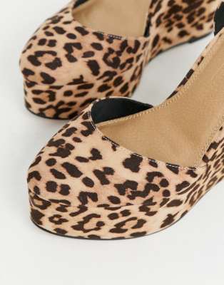 leopard skin wedges