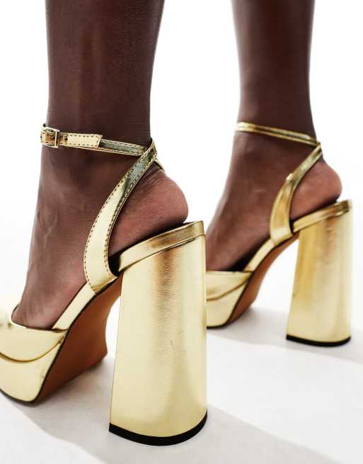 Asos gold high heels hotsell