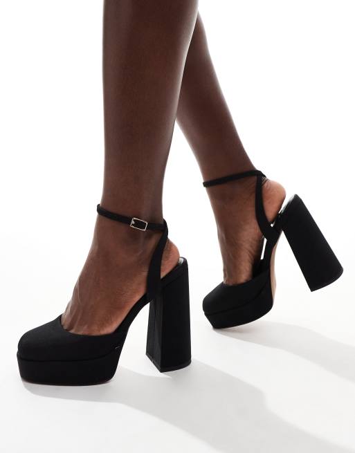 ASOS DESIGN Pressure platform high heeled shoes in black ASOS