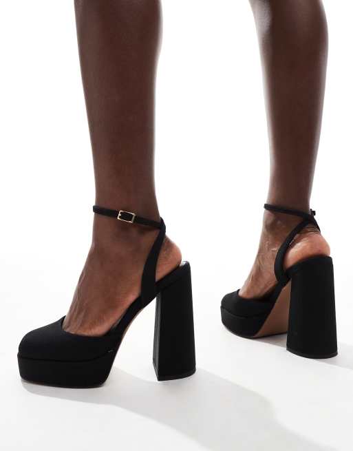 ASOS DESIGN - Pressure - Scarpe con tacco alto e plateau nere, 2 di 4