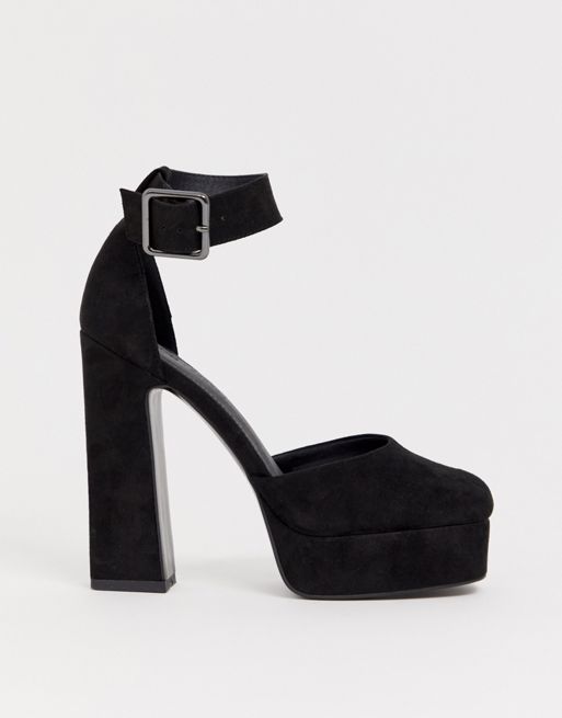 ASOS DESIGN Presta platform high heels in black