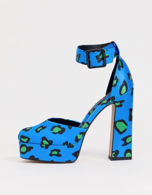 blue leopard heels