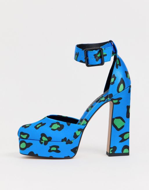 Blue leopard outlet heels