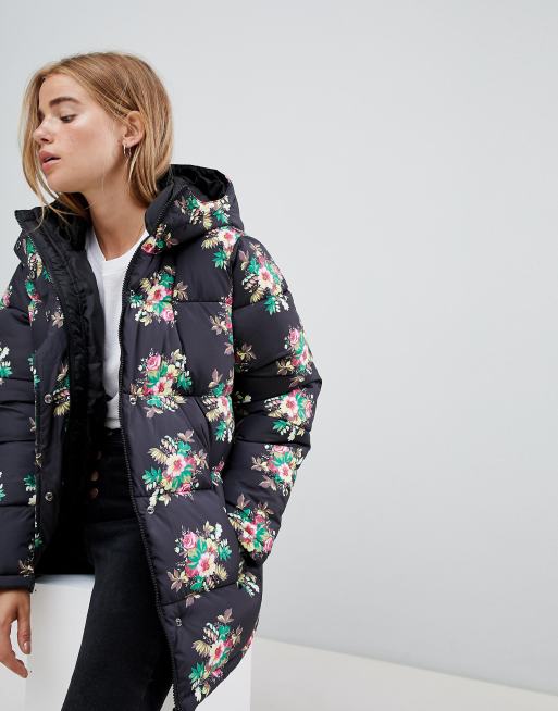 Pretty floral padded jacket