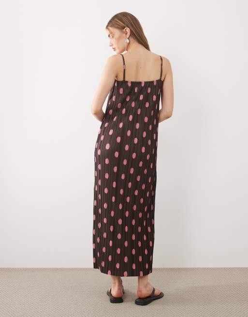 ASOS DESIGN – Prickig, ärmlös, plisserad midiklänning med fyrkantig halsringning, 4 av 4