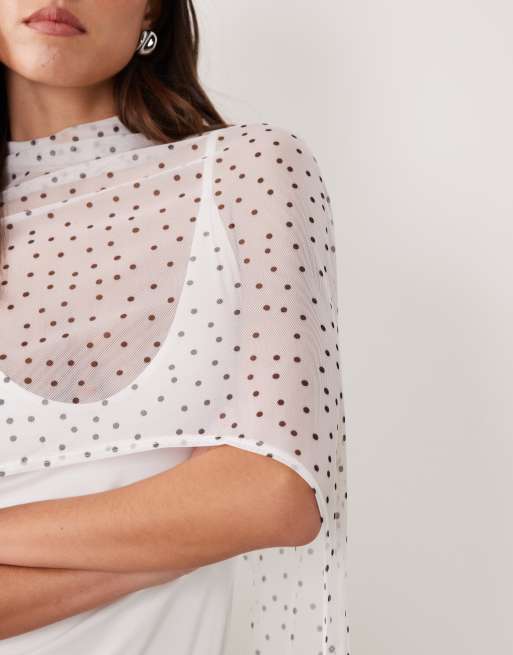 ASOS DESIGN – Prickig cape i mesh med djup halsringning, 4 av 4