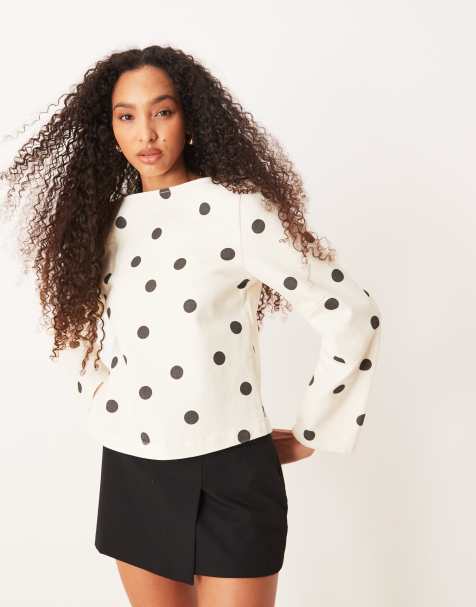 ASOS DESIGN – Prickig denimtopp med cocoon-ärmar - view 1