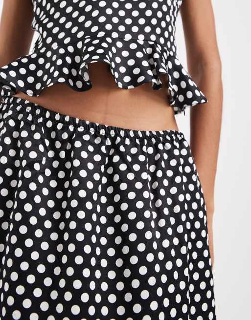 ASOS DESIGN – Prickig midikjol i satin och 90-talsstil med spetskant, del av set, 2 av 5