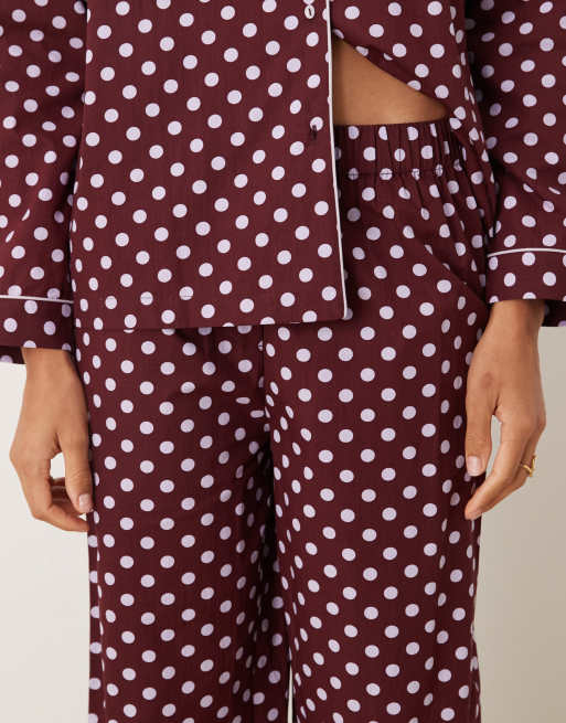 ASOS DESIGN – Prickig pyjamas med sammetskanter, 2 av 4