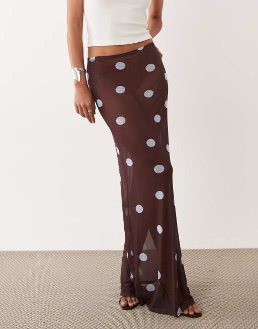ASOS DESIGN – Prickig, rak maxikjol i skir mesh, 2 av 5