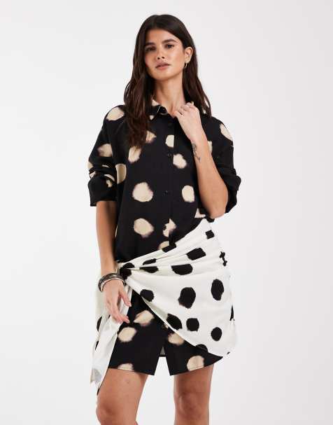 ASOS DESIGN prickig skjortklänning med kontrastscarf - view 1
