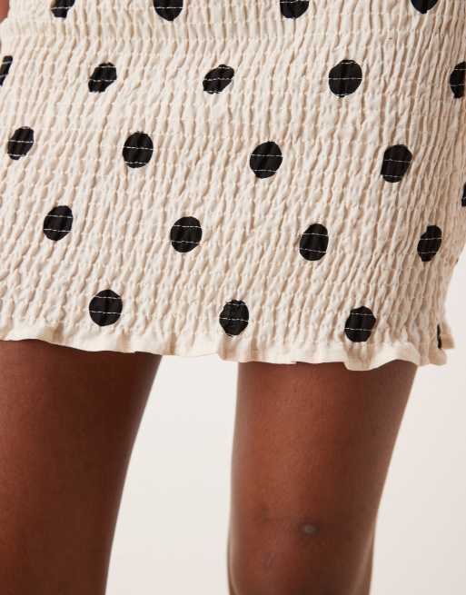 ASOS DESIGN – Prickig, smockad minikjol i linnemix, 5 av 5