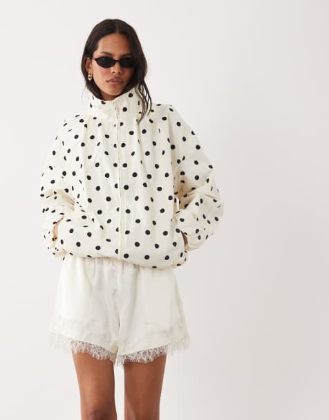 ASOS DESIGN – Prickig träningsjacka i oversize med ballongfåll - view 1