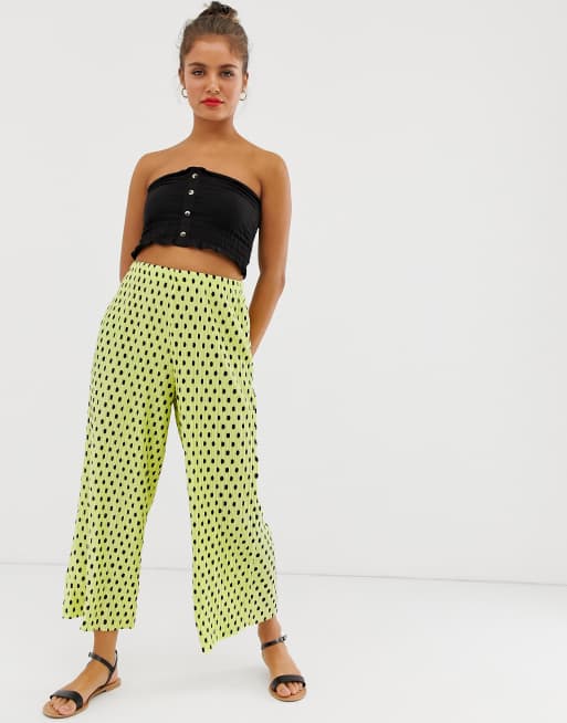ASOS DESIGN – Prickiga, plisserade culotte-byxor