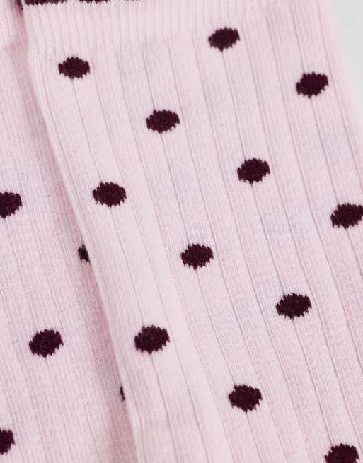 ASOS DESIGN prickiga strumpor i rosa och burgundy, 3 av 3
