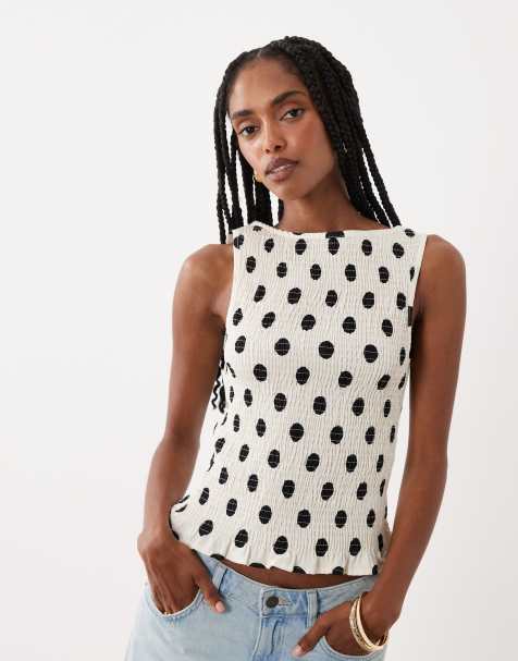 ASOS DESIGN – Prickigt, smockat linne i linnemix - view 1