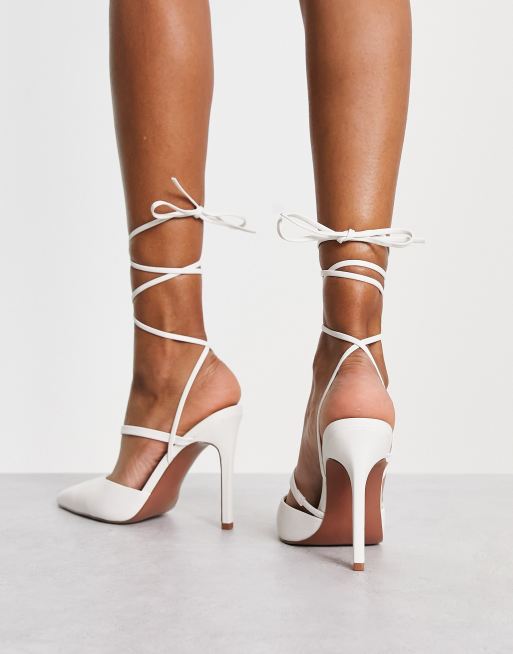 ASOS DESIGN – Pride – Białe wiązane buty na wysokim obcasie, 2 z 4