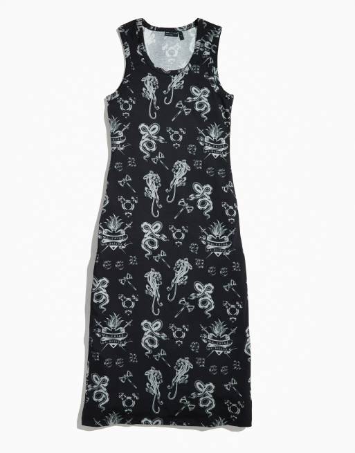 ASOS DESIGN – PRIDE – Czarna sukienka maxi unisex ze wzorem