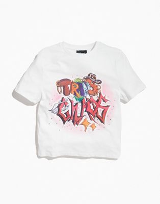 Asos Design Pride Genderless Baby Tee In White With Chest Print