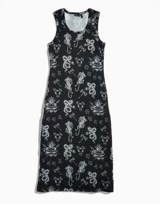 Asos Design Pride Genderless Maxi Dress In Black With Print