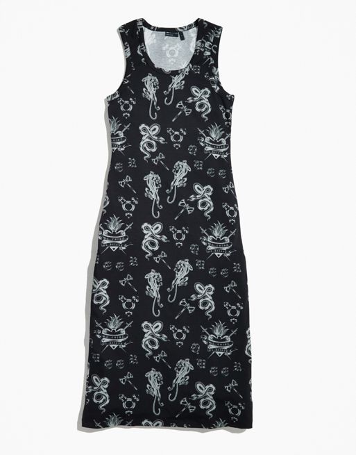 FhyzicsShops DESIGN PRIDE genderless maxi dress in black with print