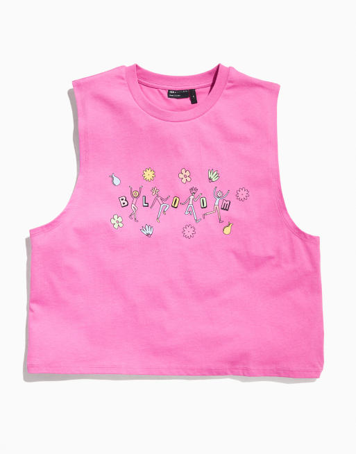 ASOS DESIGN PRIDE genderless tank singlet in pink with front print