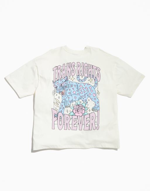 ASOS DESIGN - PRIDE - Genderloos oversized T-shirt met print op de achterkant in wit, 2 van 5