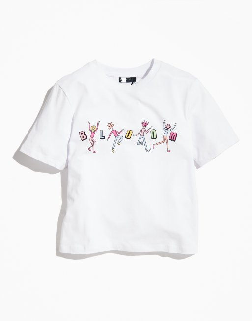 ASOS DESIGN – PRIDE – Knapp geschnittenes Unisex-T-Shirt in Weiß mit Print auf der Brust