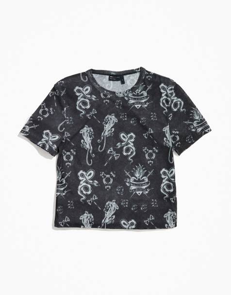 ASOS DESIGN - Pride - T-shirt genderless corta e stretta in rete nera con stampa - view 1