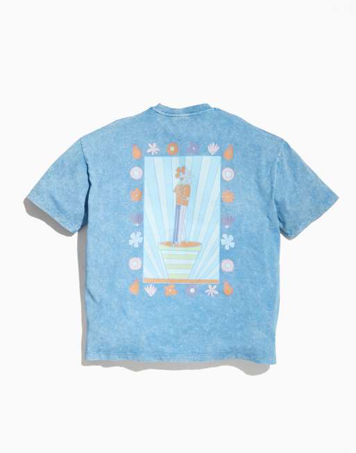 ASOS DESIGN - Pride - T-shirt genderless oversize blu slavato con stampa sulla schiena, 2 di 5