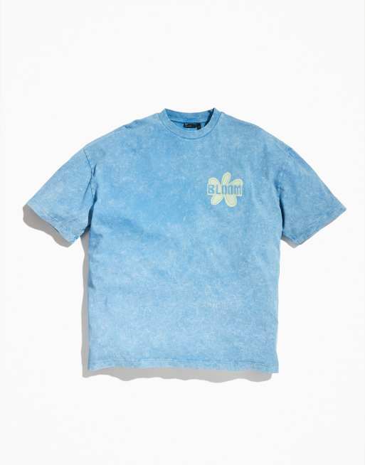 ASOS DESIGN - Pride - T-shirt genderless oversize blu slavato con stampa sulla schiena, 4 di 5