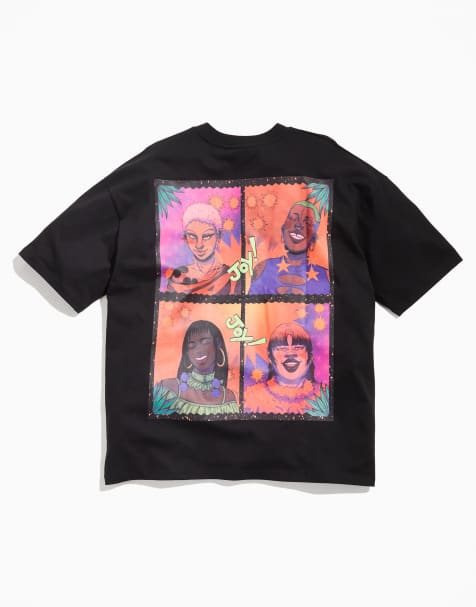 ASOS DESIGN - PRIDE - T-shirt oversize unisexe avec imprimé au dos - Noir - view 1