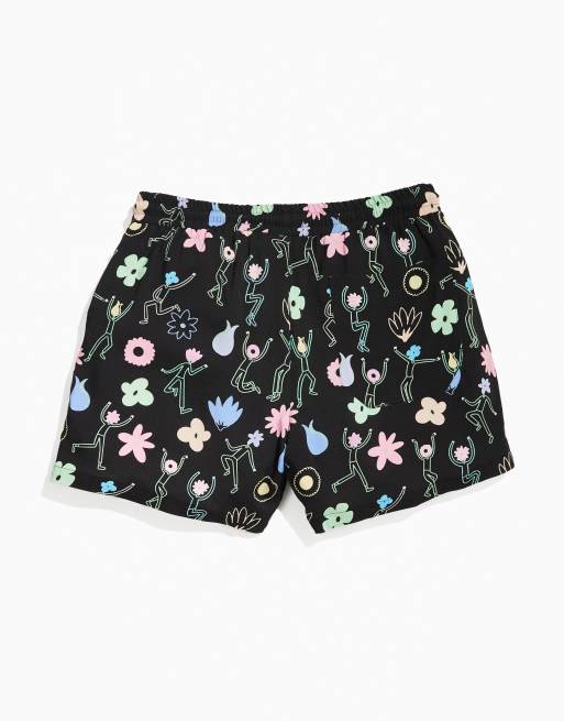 ASOS DESIGN - PRIDE - Unisex sorte slim shorts med print - Del af sæt, 4 af 5